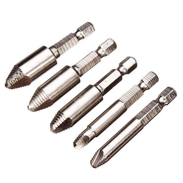 BrandPro 5pc Set Stripped Screw Bolt Extractor Tool Kit for Car Engine